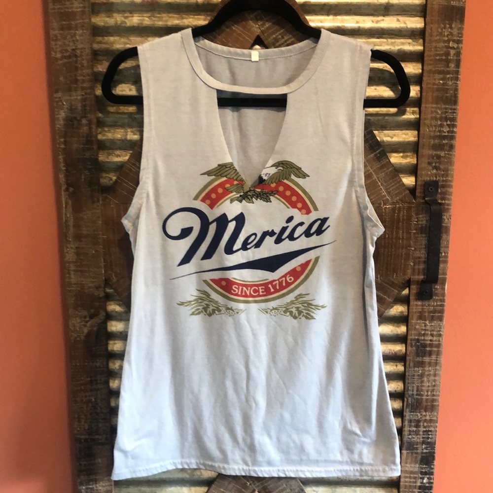 Merica Deep V shirt